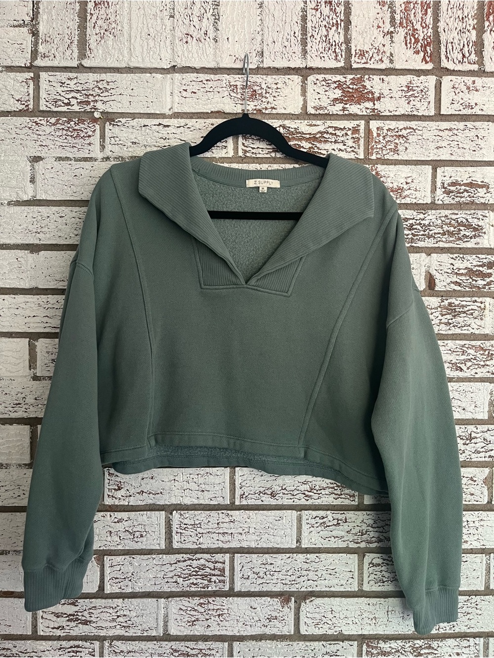 Z Supply Soho Sweatshirt Light Green Pullover Crewneck Casual Cozy Soft Womens M - Picture 2 of 7